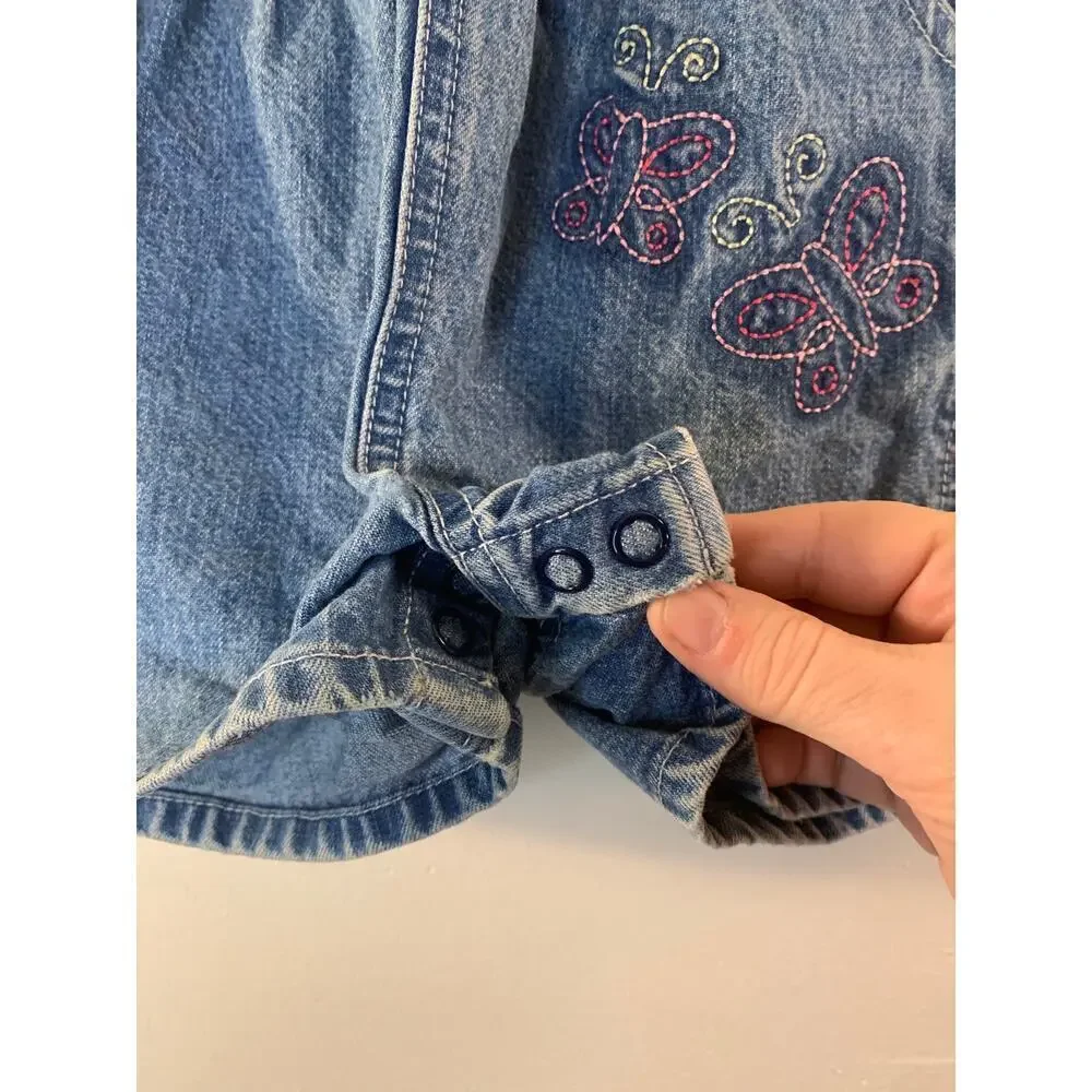 OSHKOSH Girl’s Denim Bib Overall Jean Shorts / Size: 18 Months